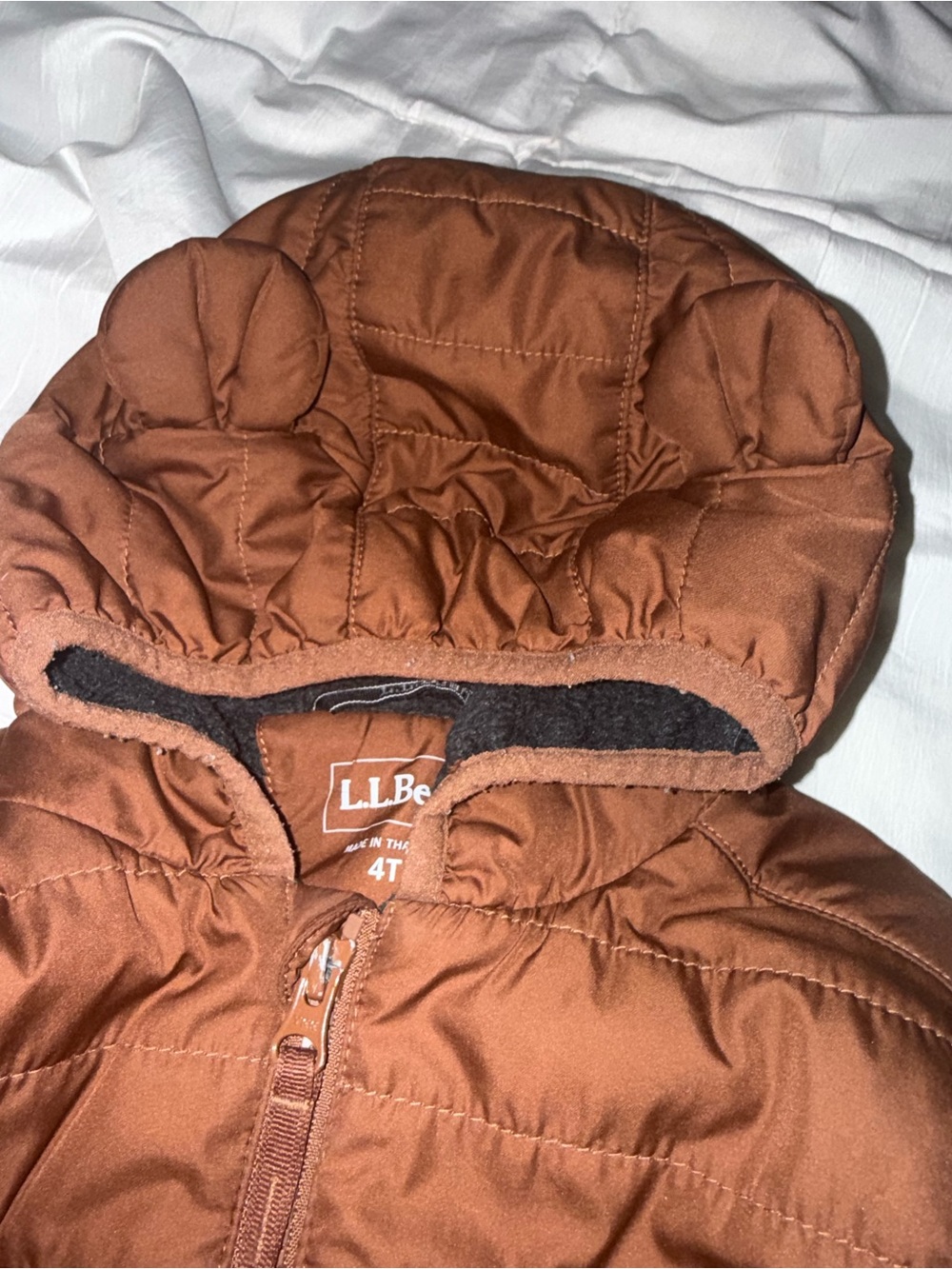 L.L. Bean Toddler Brown Bear Hooded Puffer Jacket 🐻